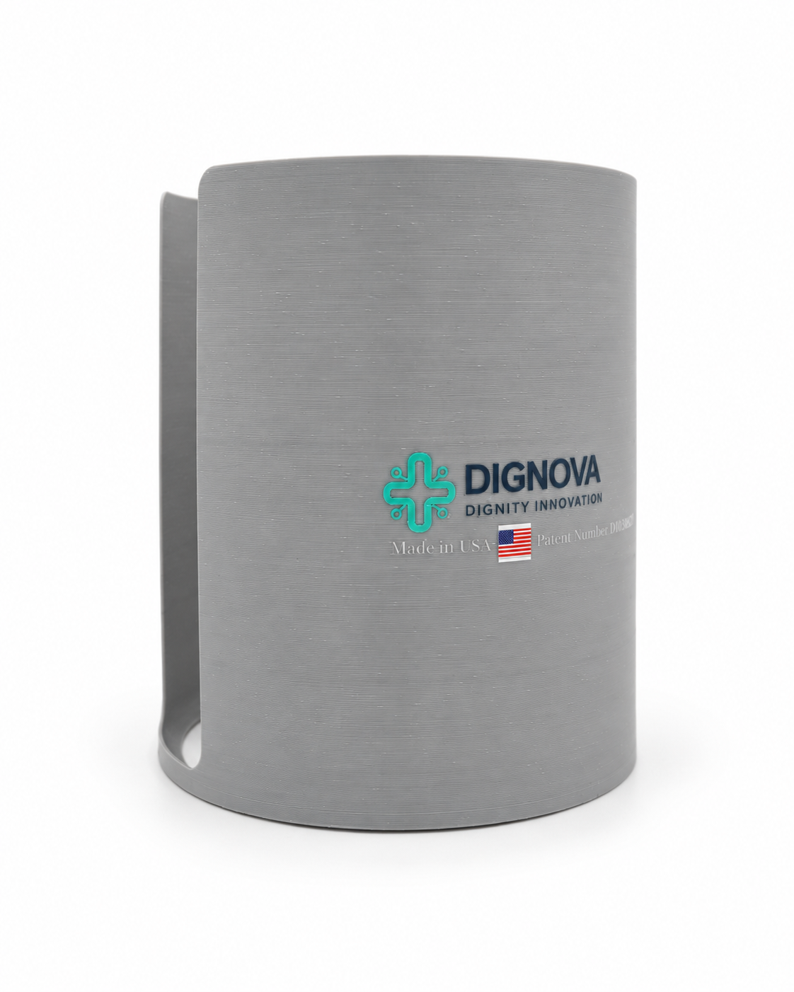 Dignova privacy holder for 1000cc bladders with Lawson 25770 mount — holder front alternate