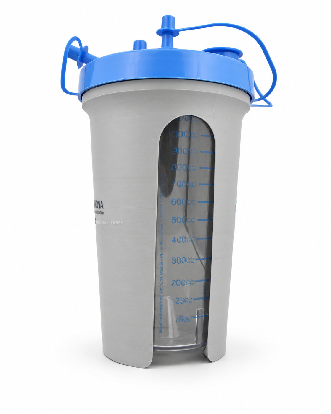 Dignova™ Privacy Holder for Cardinal/McKesson 1200cc Hard Canisters — assembled blue lid