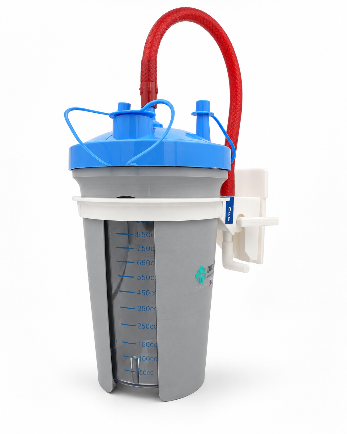 Dignova™ Privacy Holder for Cardinal/McKesson 1200cc Hard Canisters — mounted with tubing